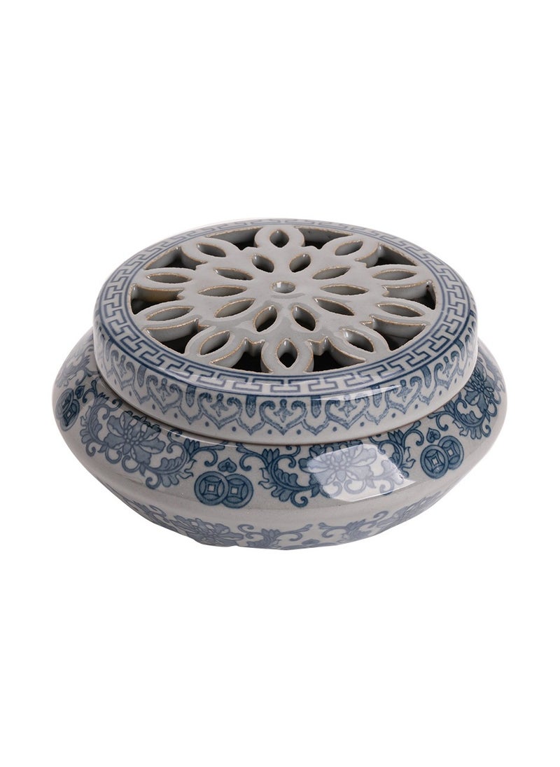Blue-and-white incense burner, ancient pottery clay, ceramic crafts, incense ornaments, backflow aromatherapy.