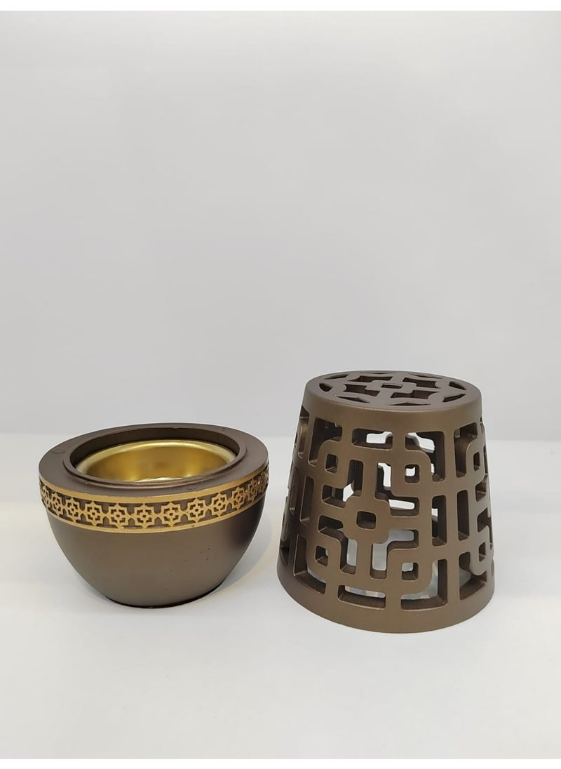 Charcoal Incense Burner Bakhoor Burner Oud Frankincense Resin Incense Burner for Yoga Spa and Aromatherapy Office Home Decor By Damanhoor