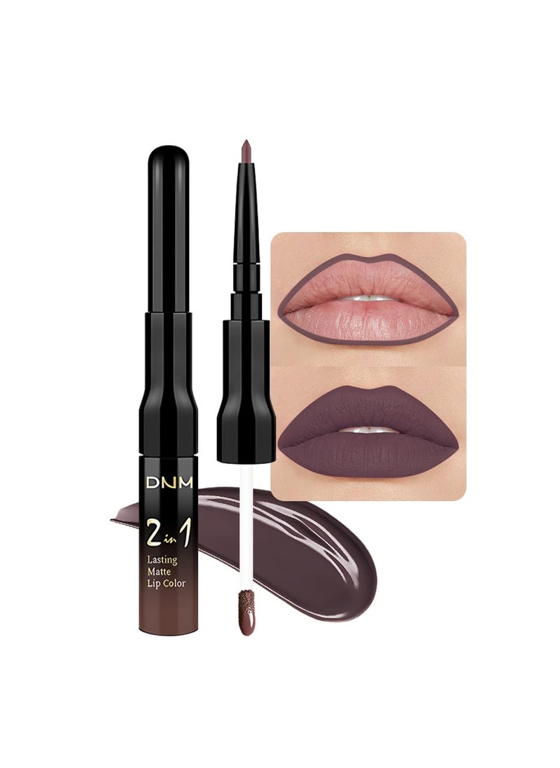 evpct 1Pcs Deep Red Lip Stain Paint Matte Lip Liner and Lipstick Set Long Lasting Smudge Proof labiales matte mate larga duracion listip 24 hours a prueba de agua mate 24 horas originales,06#