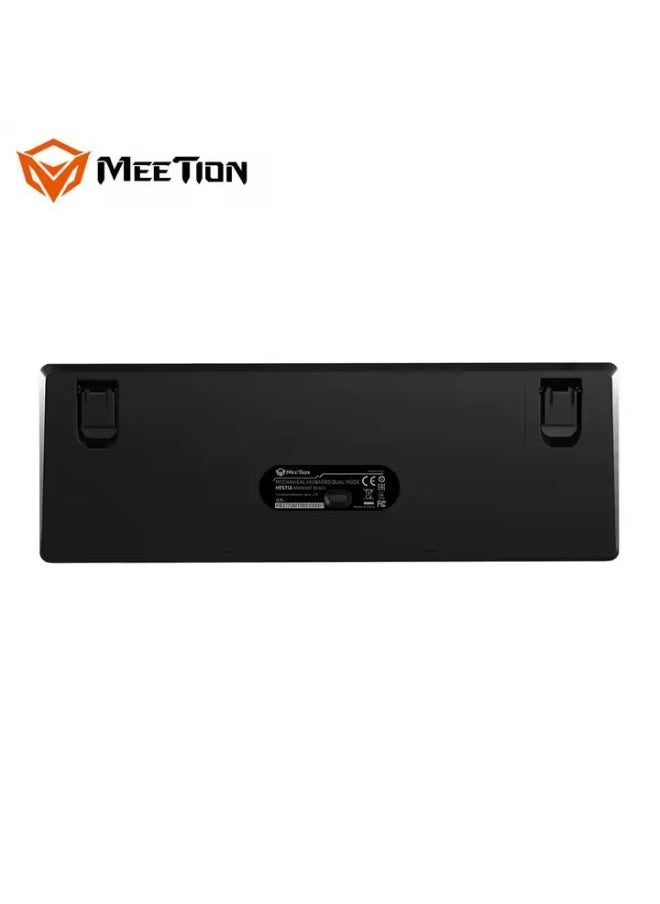 Meetion MK005BT 60% Gaming Keyboard Wireless Keybroad 12 Multimedia Shortcuts Keys Bluetooth Keybroad With True Mechanical Fixed Shaft LED Backlight Brightness Adjustable Anti-Ghosting Mechanical Keyboard For Windows And Mac