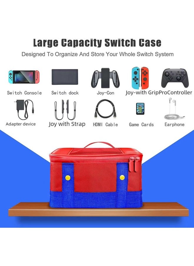 Nintendo Switch Protective Case Super Capacity Mario Storage Bag Nintendo Ns Game Console Digital Computer Game Protective Shell-Model:Mario Large Cloth Bag Green
