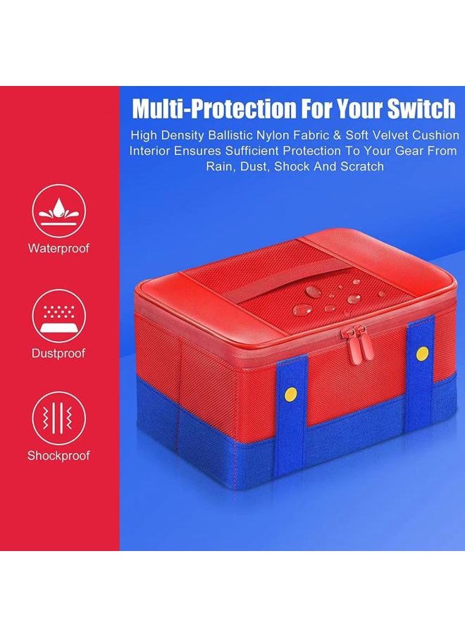 Nintendo Switch Protective Case Super Capacity Mario Storage Bag Nintendo Ns Game Console Digital Computer Game Protective Shell-Model:Mario Large Cloth Bag Green