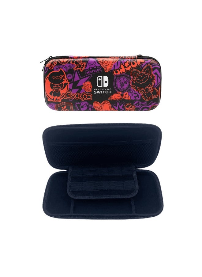 Nintendo 1 Storage Bag Oled Theme Ns Handheld Accessories Protection Bag Portable Eva Hard Shell Bag Protection-Model:switch Black Purple