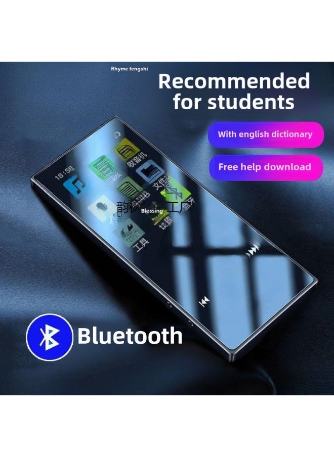 Touch Screen Bluetooth Mp3 Small Walkman Student Edition English Mp4 Full Screen P3 Player-Body Color:Metallic Pink [touch Version + English-chinese Dictionary] With Bluetooth-Memory Capacity:32g Memory [free Full Set Of Accessories]
