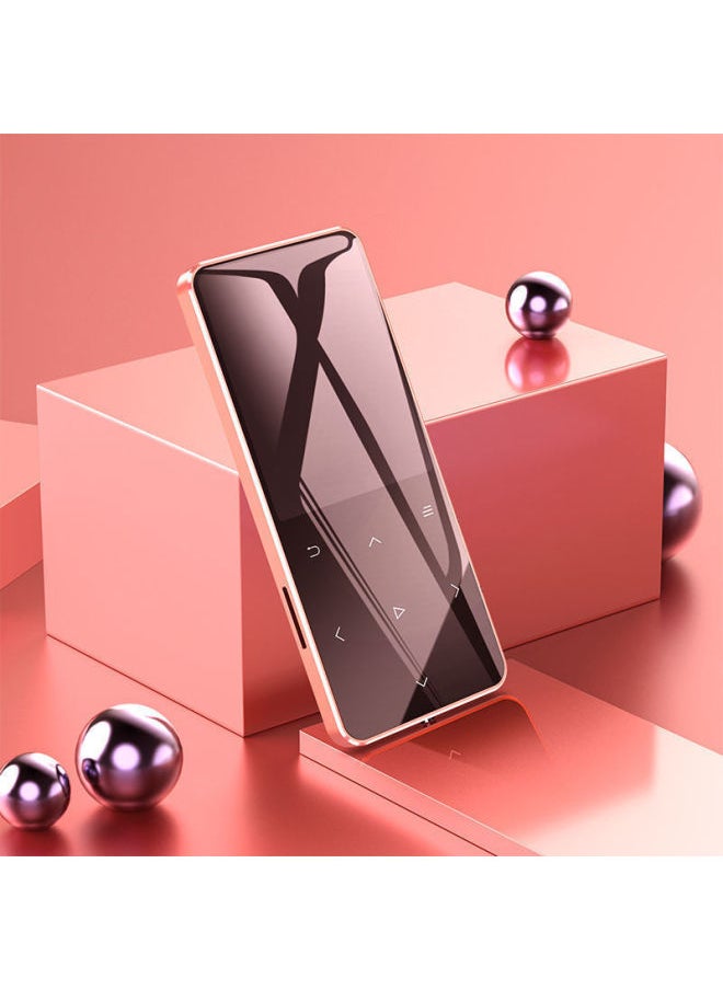 Touch Screen Bluetooth Mp3 Small Walkman Student Edition English Mp4 Full Screen P3 Player-Body Color:Metallic Pink [touch Version + English-chinese Dictionary] With Bluetooth-Memory Capacity:32g Memory [free Full Set Of Accessories]