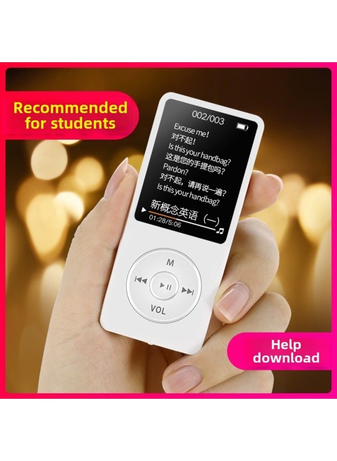 Mp3 Walkman Students MP4 Plug-in Card To Learn English Music Player Portable Small Cute Novel-Body Color:Black [can Be Placed Outside/carded]-Memory Capacity:[64g Memory] Comes With A Full Set Of Accessories