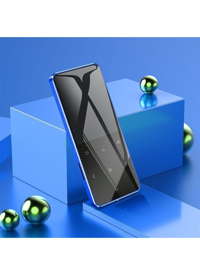 Touch Screen Bluetooth Mp3 Small Walkman Student Edition English Mp4 Full Screen P3 Player-Body Color:Metallic Blue [touch Version + English-chinese Dictionary] With Bluetooth-Memory Capacity:8g Memory [free Full Set Of Accessories]