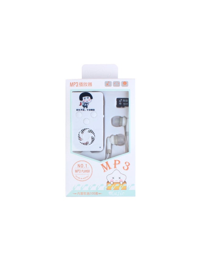 Fashion Simple Cartoon Animation D22 Mini External Audio Band Card MP3 External Sound Student Walkman Music Player-Body Color:D-22 External Sound Animation-Memory Capacity:mp3 With Card