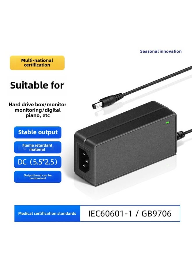 Power Adapter 18v2a For Audio 36W Power Supply Medical Certification IEC606019706 Adapter-Color:Black 18v2a Desktop Tail-Specifications:Dc Head 5.5*2.5*10mm