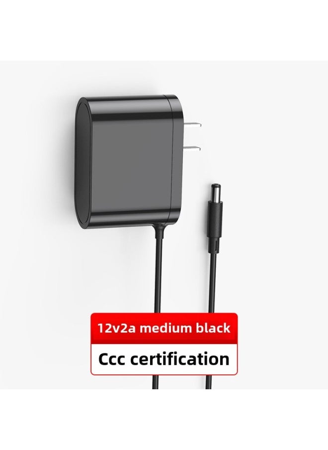 12v2a Power Adapter 3C Certified High Quality White Adapter 24W Medium CQC Certified Power Supply-Color:12V2A Black 3C Certification-Specifications:DC Head 5.5*2.1