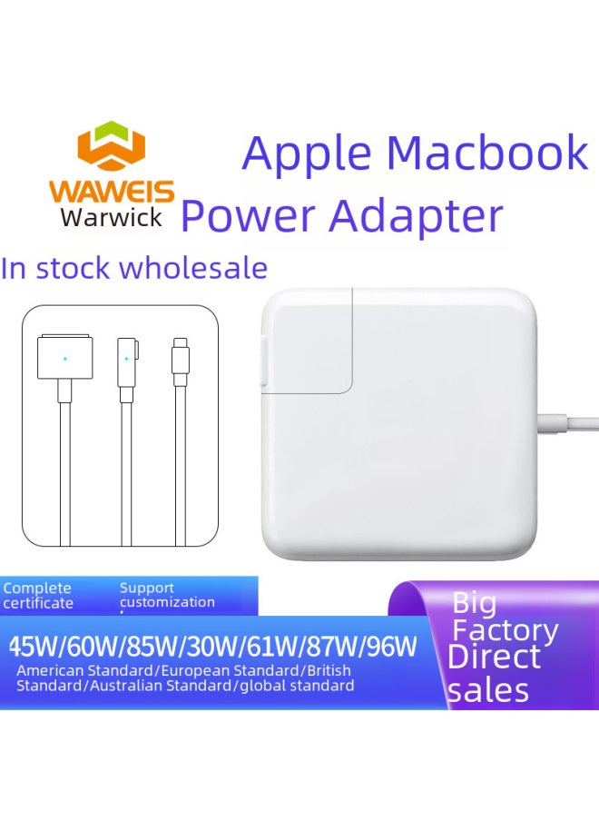 45w Laptop Charger Power Head Replaceable 85w Us/uk Regulation Macbook Computer Adapter Digital Computer Power Supply Adapter-Color:Type-c 61w With 1.8m Cable C To C Cable-Specifications:English Rules