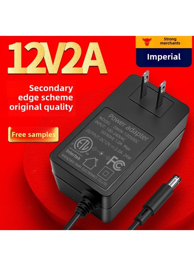 DC12v Power Supply 12v2a/3a/4a/5a/6a Power Adapter In The United States, And Britain Small Household Appliances Horizontal Plug Power Supply-Color:12v2a/24w-Specifications:British Standard Dc 5.5*2.1