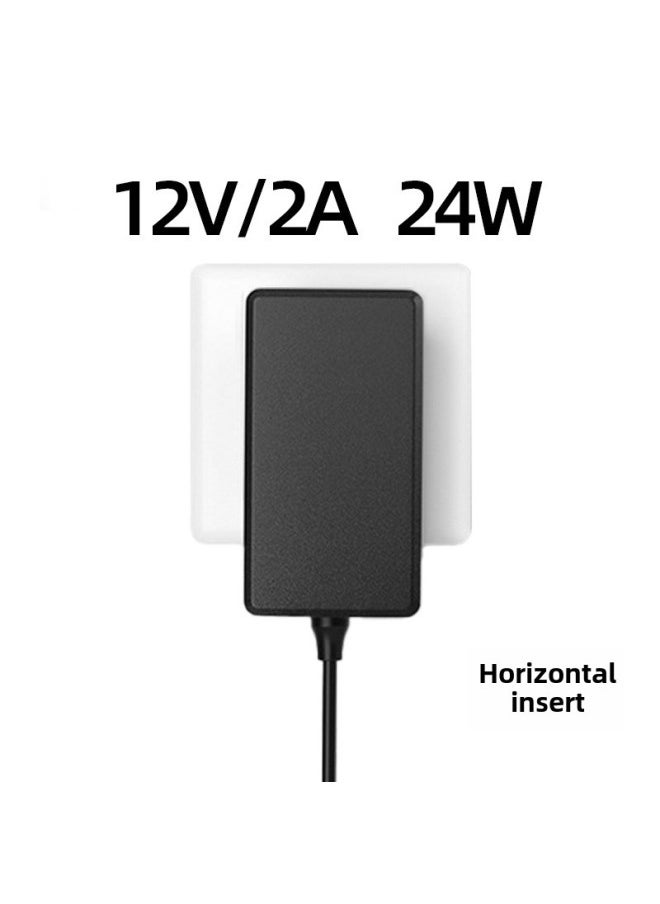DC12v Power Supply 12v2a/3a/4a/5a/6a Power Adapter In The United States, And Britain Small Household Appliances Horizontal Plug Power Supply-Color:12v2a/24w-Specifications:British Standard Dc 5.5*2.1