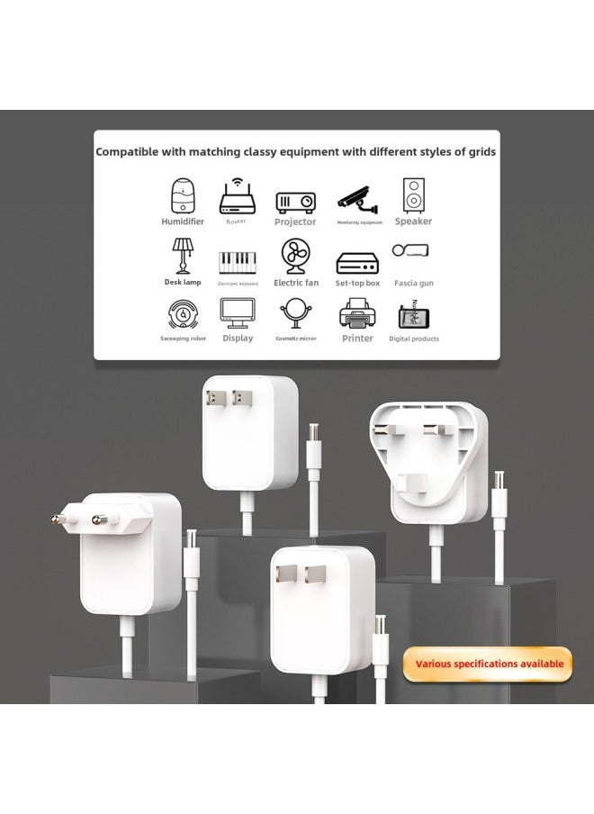 12v1a Power Supply Original Ce Certification European And American Gauge Bare Board Switch Speaker Makeup Mirror Light Bar 18w Direct Charging Adapter-Color:White-Specifications:12v1a Korean Standard Kc Certification