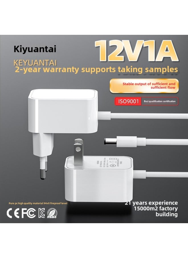 12v1a Power Supply Original Ce Certification European And American Gauge Bare Board Switch Speaker Makeup Mirror Light Bar 18w Direct Charging Adapter-Color:White-Specifications:12v1a Korean Standard Kc Certification