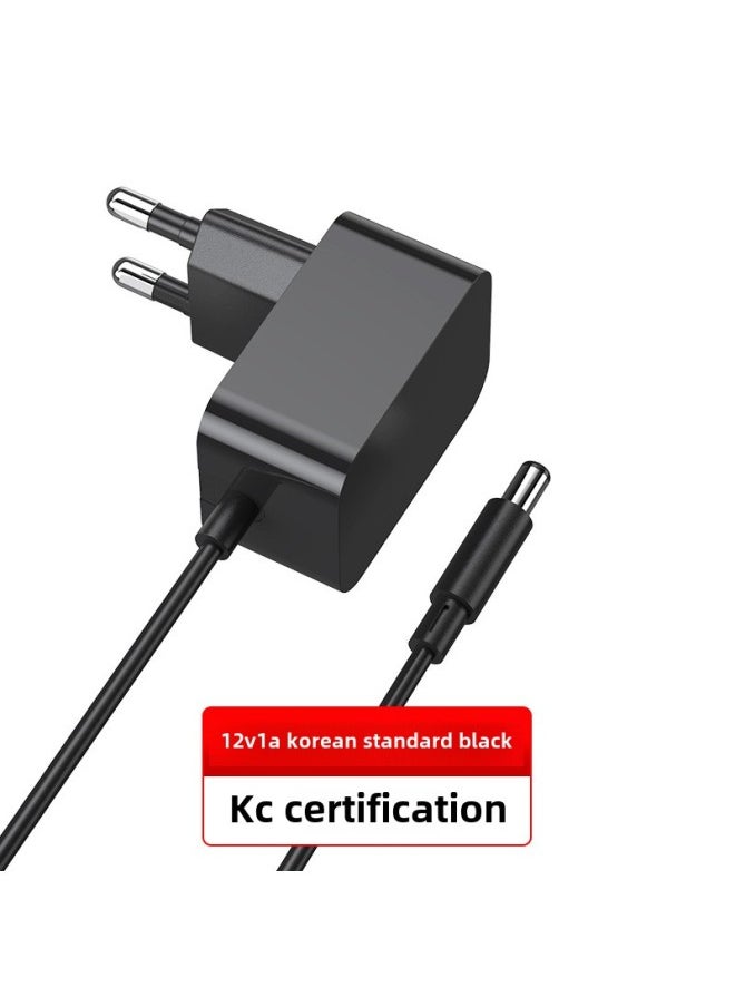 Korea 12V1A Power Adapter Korean Gauge KC Certification Switching Power Supply KCC High Quality Belt Adapter-Color:12V1A Black KC Certification-Specifications:DC Head 3.5*1.35