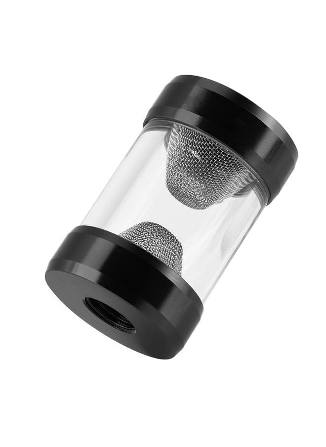 G1/4 Inner Thread Water Cooling Filter Fine Screen Funnel Shaped Filter for Computer (Black)