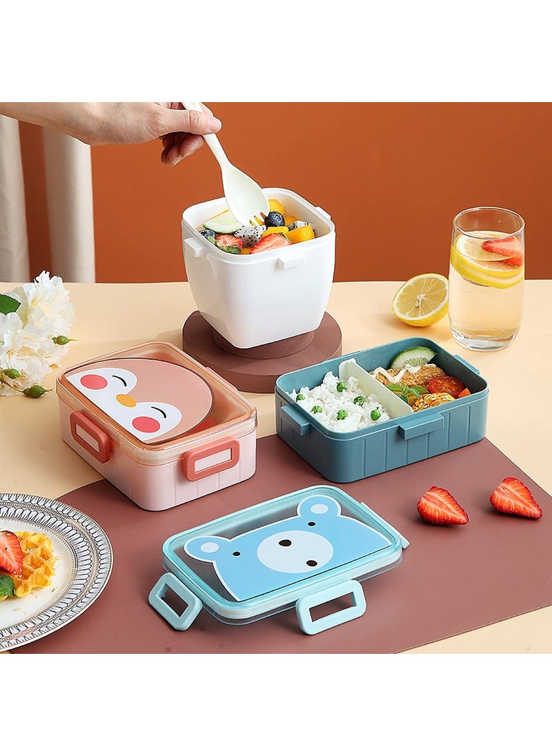 wolpin 1 Pc Lunch Box For Kids Tiffin Box For Boys, Girls, School & Office, Rectangular Lunch Box For Kids Microwave Safe, Cartoon (Random Colors, Food Grade Pp Plastic), 800 Milliliter