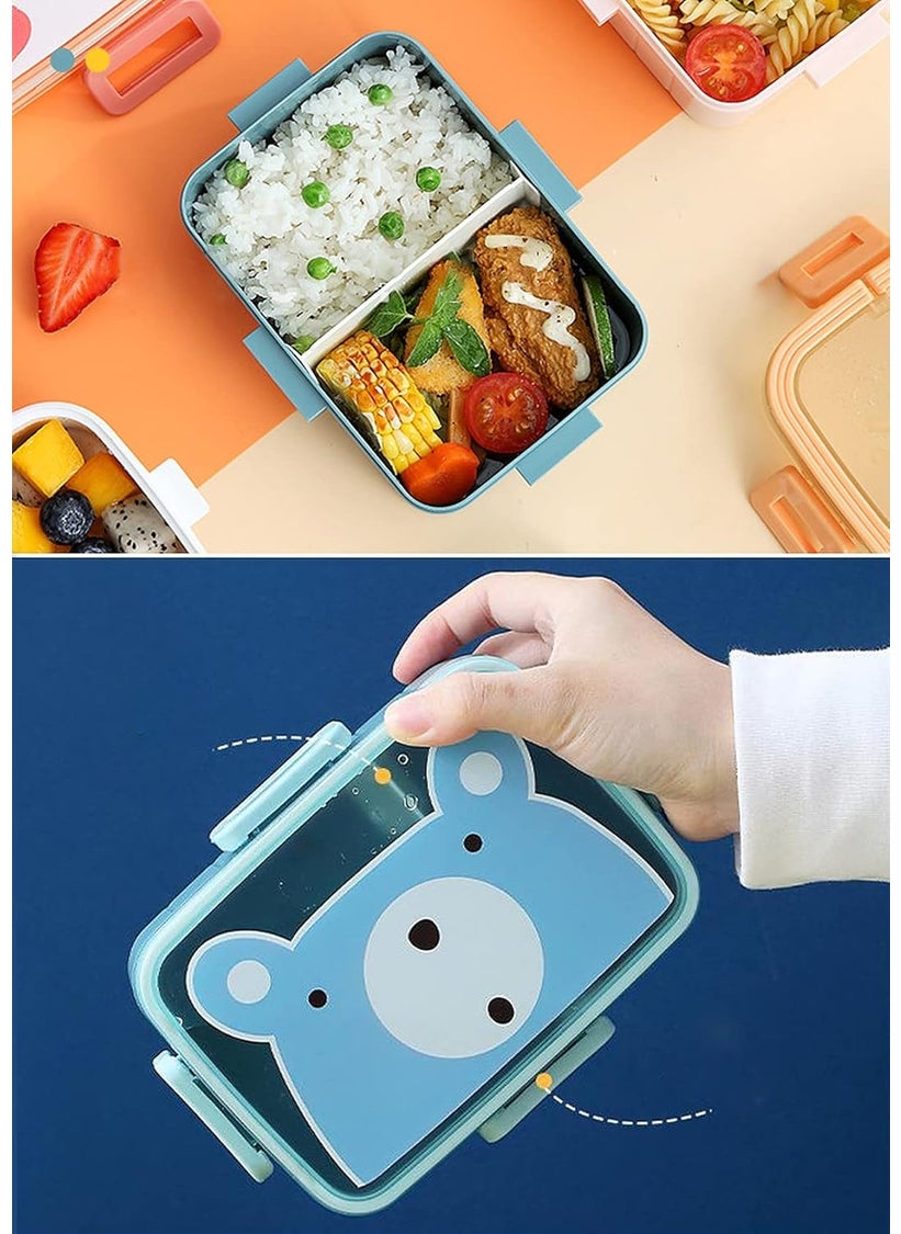 wolpin 1 Pc Lunch Box For Kids Tiffin Box For Boys, Girls, School & Office, Rectangular Lunch Box For Kids Microwave Safe, Cartoon (Random Colors, Food Grade Pp Plastic), 800 Milliliter
