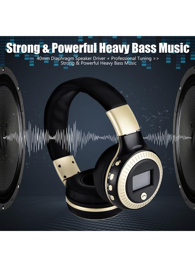 Zealot LCD Wireless Headset FM Radio Foldable TF Card Stereo Heavy Bass Bluetooth Headset
