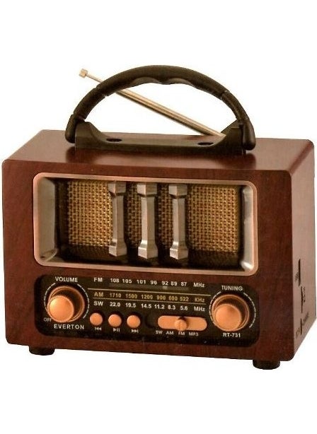 Wooden Portable Nostalgia Design RT-731 Bluetooth Radio FM - SD Card - Flash Memory Port