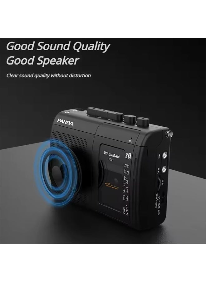 Portable Tape AM/FM Radio Retro Cassette Music Player Walkman Tape Recorders With Loudspeaker Support 3.5mm Headphone Play