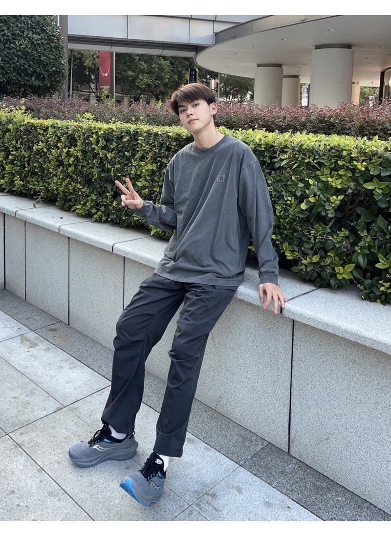 High-Quality Carha Vintage Washed Long-Sleeve Crewneck T-Shirt Washed green