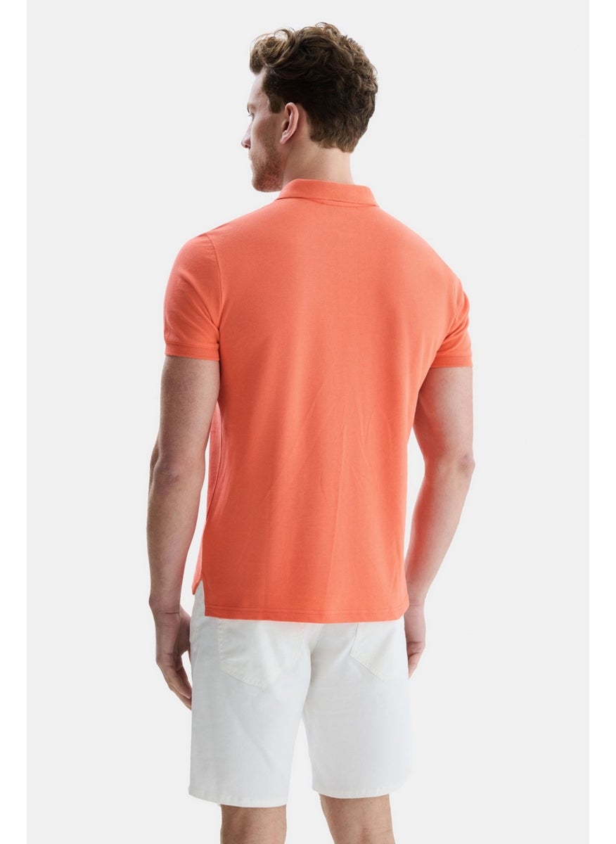Lakes Pink Polo Neck Embroidered Men's Tshirt