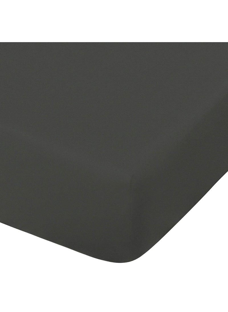 Cottington Lane Crib Fitted Cradle Sheet Bedsheet for CribsCots One Qty 100 Cotton 52 x 28 x 6_Dark Grey Solid