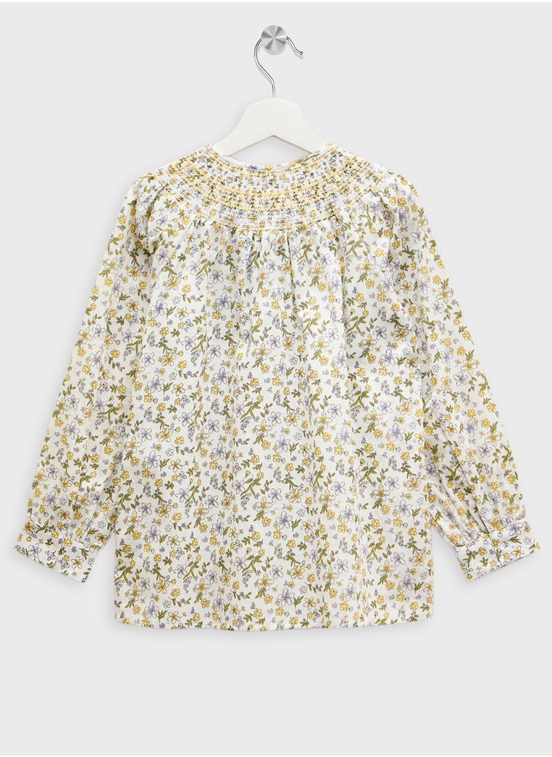 Girls Floral Print Blouse