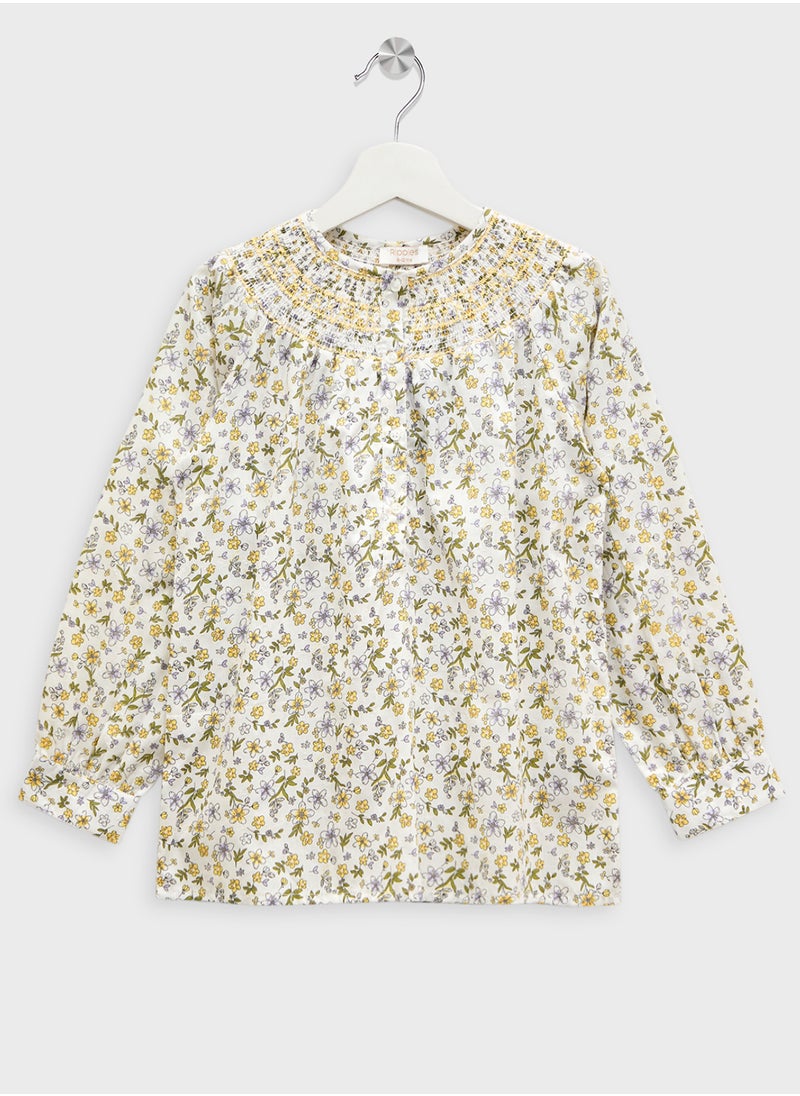 Girls Floral Print Blouse
