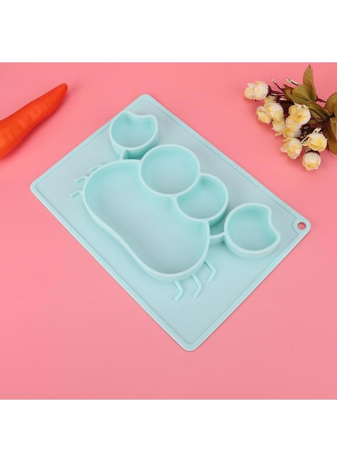 High Quality Baby Silicone Bowl For Dinner Strong Adsorbability With Crab Pattern(Blue)