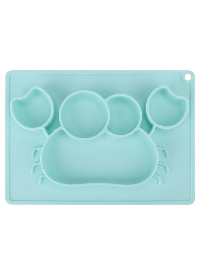 High Quality Baby Silicone Bowl For Dinner Strong Adsorbability With Crab Pattern(Blue)