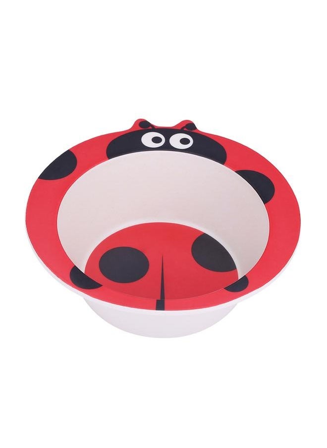 Baby Toddler Cartoon Bamboo Fiber Feeding Dish Dinner Plate Food Tray Tableware (Ladybird)