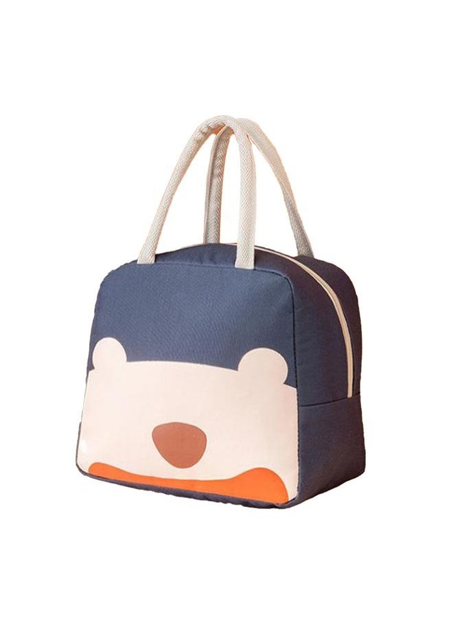 Lunch Box Bag Navy Blue Insulated Oxford Cloth Aluminum Foil Large Capacity Fashionable Bento Bag for School Office