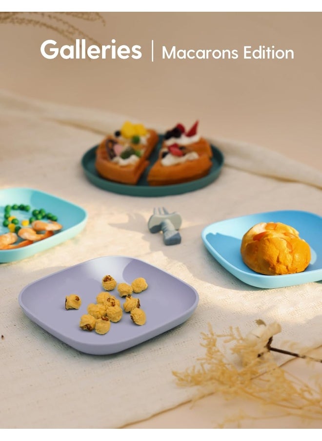 BABELIO Silicone Toddler Plates, 2 Pack Undivided Baby Self Feeding Utensils, BPA Free, Microwave, Oven and Dishwasher Safe (Lilac Grey)