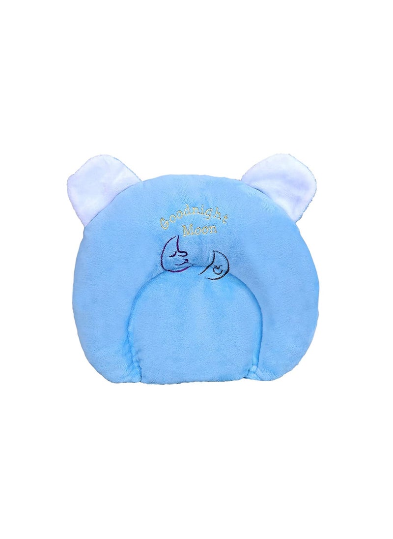 JigglyPoo Mustard Seeds Pillow for New Born Baby Head Shaping 012 MonthsInfantKids with 2 Matching bolsters and BlanketBlue