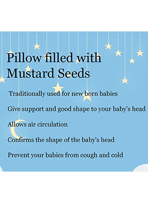 JigglyPoo Baby Pillows for New Born 012 Months for Head Shaping with rai SeedsHeadShaping Mustard Seeds Baby Pillow Sea Green Baby Set Velvet Pack of 1