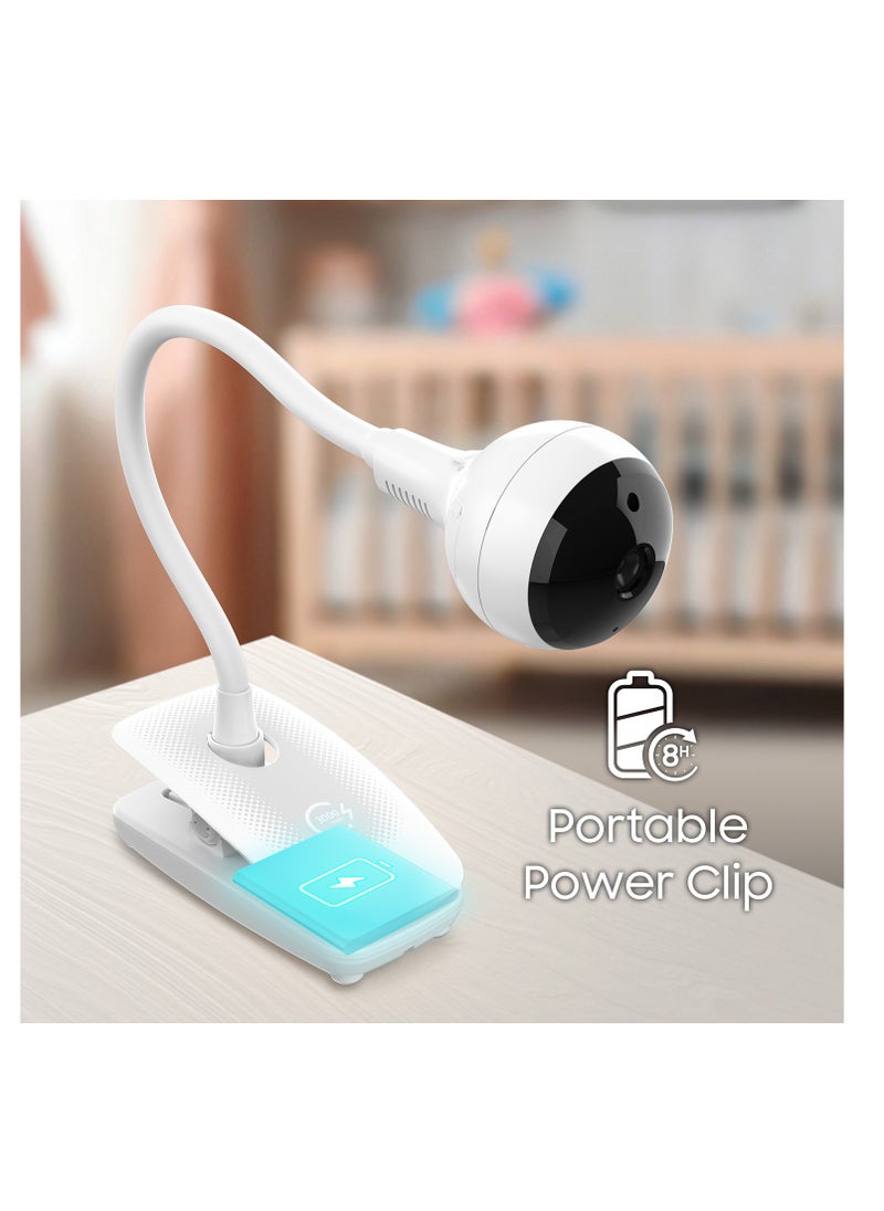CHILLAX Giraffe Pro Portable Baby Monitor–Video Baby Monitor for Travel with Battery Base Stand,HD 1080p Camera and 5”Screen, Privacy Protection WiFi ON-Off Switch, Gooseneck Design, Night Vision