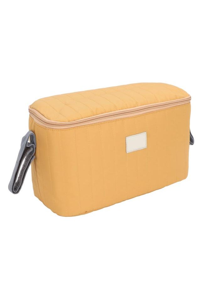 Baby Stroller Bag Waterproof Multifunctional Ample Space Zipper Closure 2 Handles Stroller Storage Bag Brown