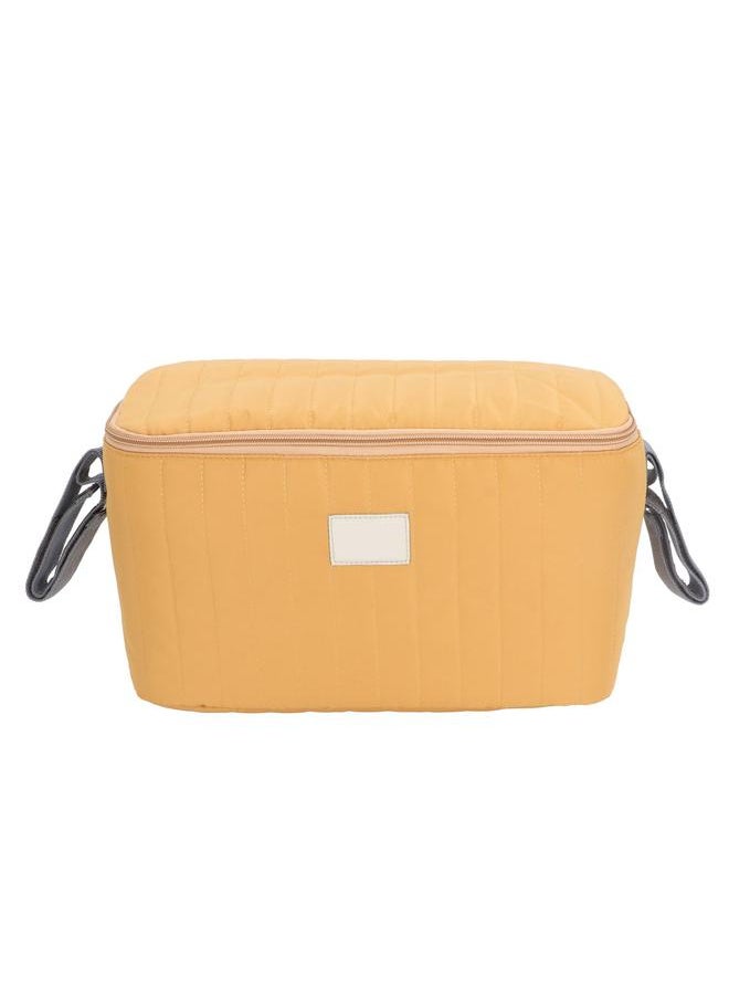 Baby Stroller Bag Waterproof Multifunctional Ample Space Zipper Closure 2 Handles Stroller Storage Bag Brown