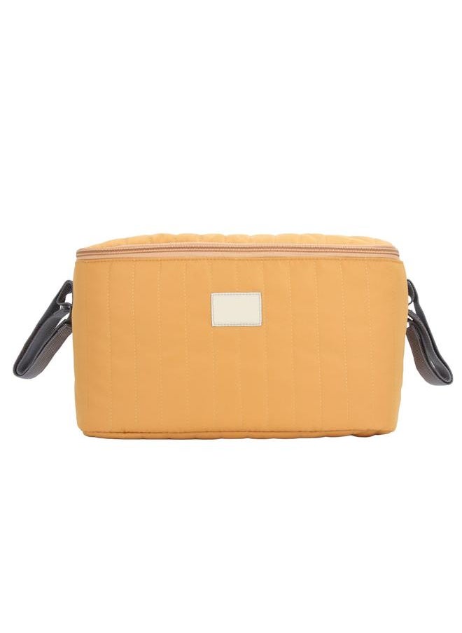 Baby Stroller Bag Waterproof Multifunctional Ample Space Zipper Closure 2 Handles Stroller Storage Bag Brown