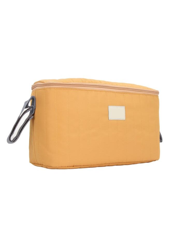 Baby Stroller Bag Waterproof Multifunctional Ample Space Zipper Closure 2 Handles Stroller Storage Bag Brown