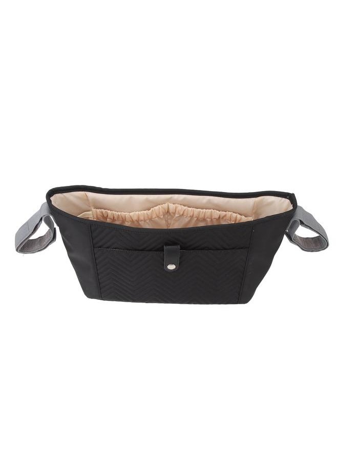 Baby Stroller Bag Large Capacity Multi Pockets Waterproof Nylon Universal Stroller Bag for Outdoors Black