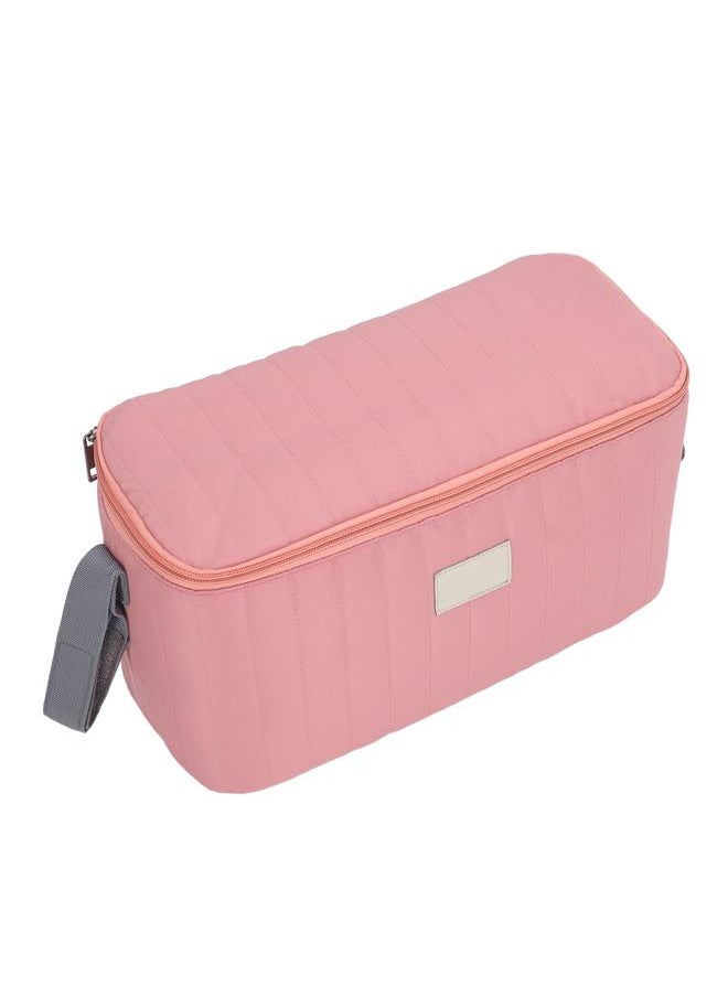 Baby Stroller Bag Waterproof Multifunctional Ample Space Zipper Closure 2 Handles Stroller Storage Bag Pink