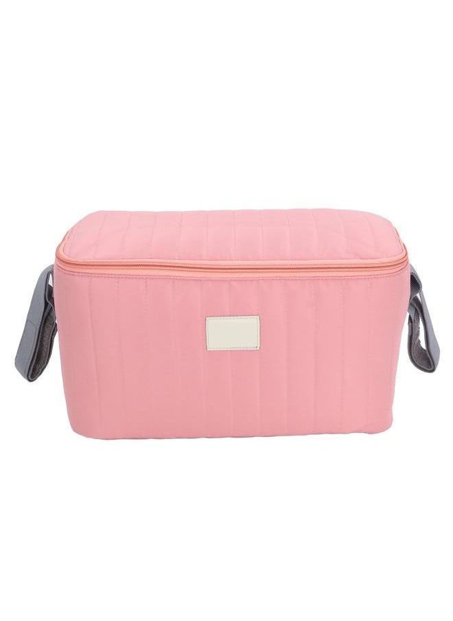 Baby Stroller Bag Waterproof Multifunctional Ample Space Zipper Closure 2 Handles Stroller Storage Bag Pink
