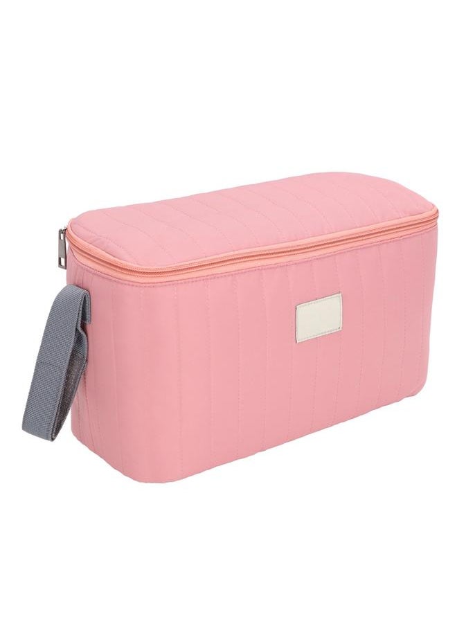 Baby Stroller Bag Waterproof Multifunctional Ample Space Zipper Closure 2 Handles Stroller Storage Bag Pink