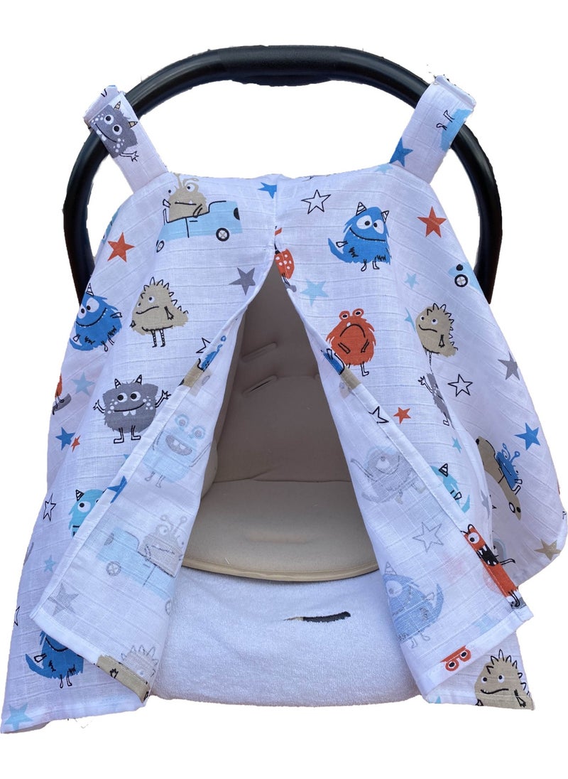 100% Organic Cotton Breathable Muslin Stroller Cover