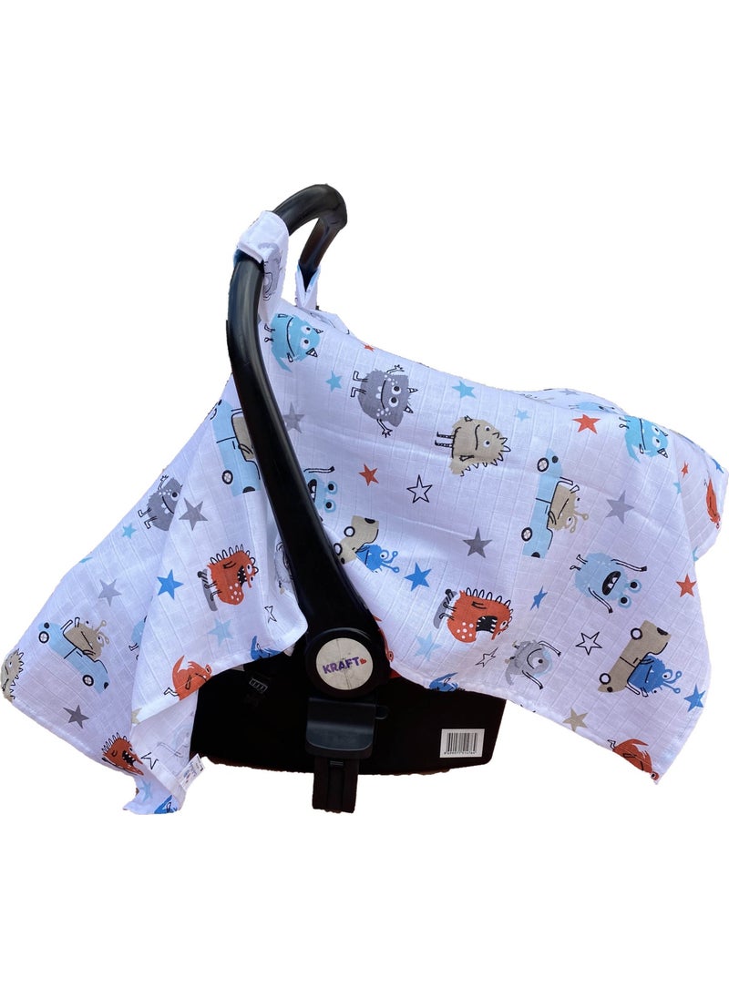 100% Organic Cotton Breathable Muslin Stroller Cover