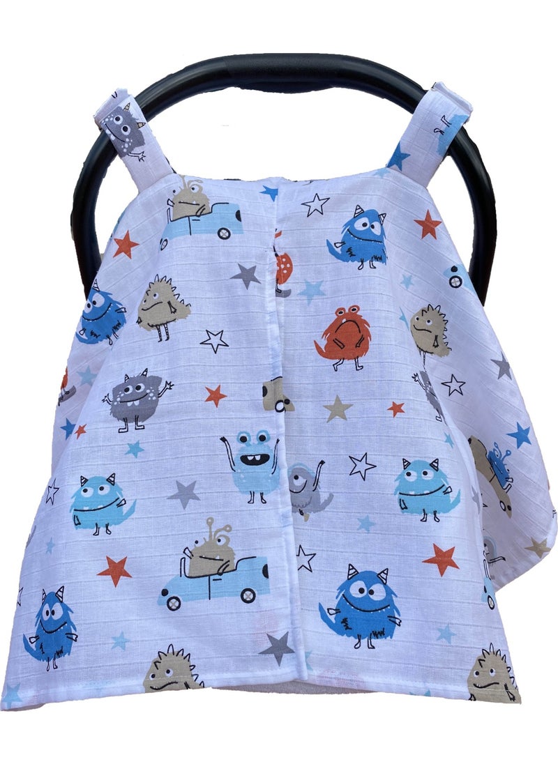 100% Organic Cotton Breathable Muslin Stroller Cover